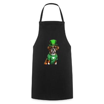 Boxer Dog St. Patrick's Day I Irish Green Hat St - Kochschürze - Schwarz - Vorne - AI Model Male 185 dark (185cm)