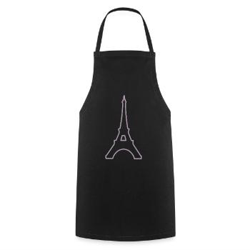 Eiffel Tower Paris minimalist landmark - Cooking Apron - black - Front - AI Model Male 185 dark (185cm)