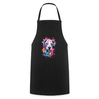 Dalmatian dog colorful in water colors. Illustration - Cooking Apron - black - Front - AI Model Male 185 dark (185cm)