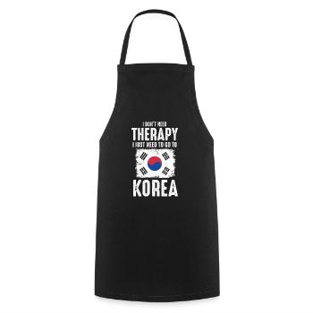 Therapie Korea - Kochschürze - Schwarz - Vorne - AI Model Male 185 dark (185cm)