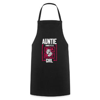 Auntie Thinks It's a Girl Gender Reveal Funny - Kochschürze - Schwarz - Vorne - AI Model Male 185 dark (185cm)