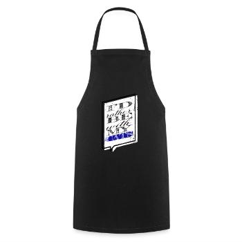 Cute Animal Love Joke Cat Long Sleeve Shirts - Cooking Apron - black - Front - AI Model Male 185 dark (185cm)