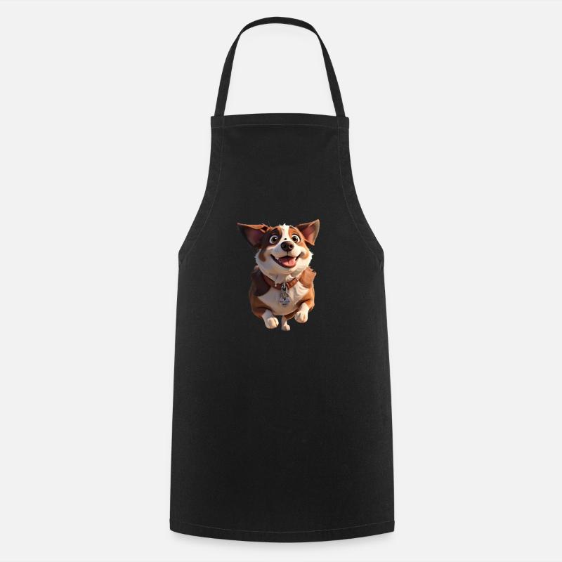 Chien heureux - Tablier de cuisine - noir