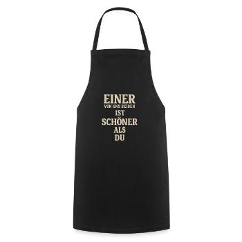 « L’un de nous deux... » - Statement Design - Tablier de cuisine - noir - Devant - AI Model Male 185 dark (185cm)