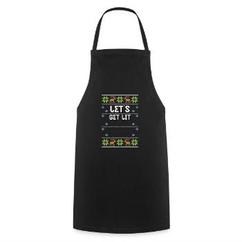 Let's Get Lit - Ugly Christmas - Cooking Apron - black - Front - AI Model Male 185 dark (185cm)