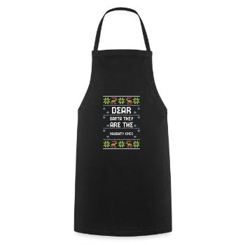 Dear Santa They Are The Naughty... - Cooking Apron - black - Front - AI Model Male 185 dark (185cm)