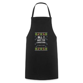 All I Want For Christmas Is The... - Cooking Apron - black - Front - AI Model Male 185 dark (185cm)