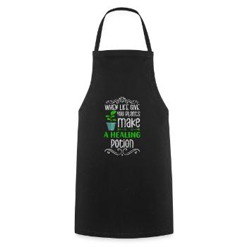Healing potion nature naturopath diseases - Cooking Apron - black - Front - AI Model Male 185 dark (185cm)