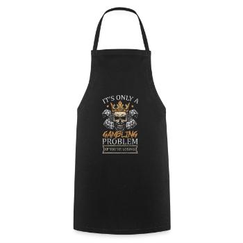 Player Casino Poker Face Full House - Cooking Apron - black - Front - AI Model Male 185 dark (185cm)