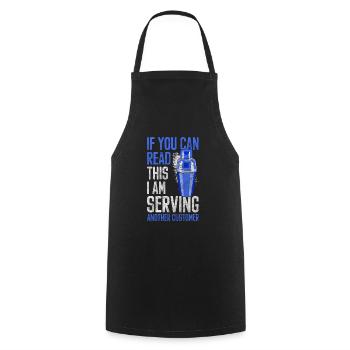 Bartender Drinks Bottle Drinks - Cooking Apron - black - Front - AI Model Male 185 dark (185cm)