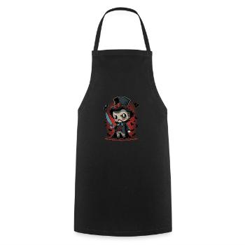 Jack l’Éventreur - Tablier de cuisine - noir - Devant - AI Model Male 185 dark (185cm)