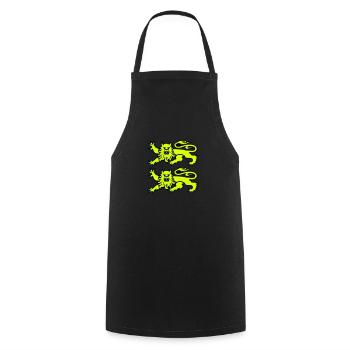 leopards normand logo drapeau 2701 - Tablier de cuisine - noir - Devant - AI Model Male 185 dark (185cm)