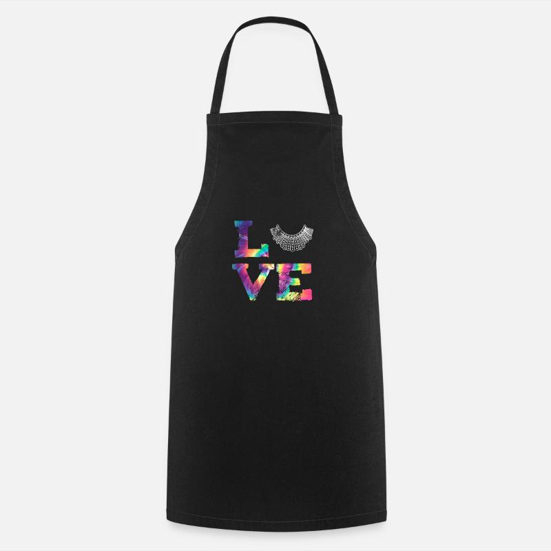 Ruth Bader Ginsberg Notorious (RBG) collar Love - Cooking Apron - black