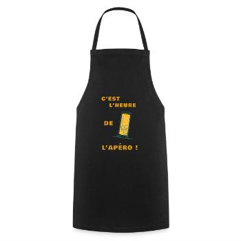 HEURE APERO - Tablier de cuisine - noir - Devant - AI Model Male 185 dark (185cm)