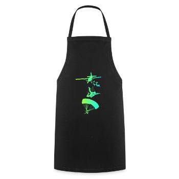 Fallschirmsprung Skydive - Kochschürze - Schwarz - Vorne - AI Model Male 185 dark (185cm)