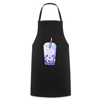 Kawaii Boba Teeblau - Anime Shirt - Kochschürze - Schwarz - Vorne - AI Model Male 185 dark (185cm)