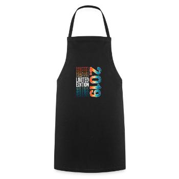 Limited Edition seit 2019 Geburtstag Vintage 2019 - Kochschürze - Schwarz - Vorne - AI Model Male 185 dark (185cm)