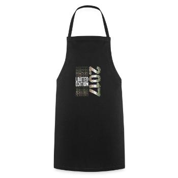 Limited Edition seit 2017 Geburtstag Vintage 2017 - Kochschürze - Schwarz - Vorne - AI Model Male 185 dark (185cm)