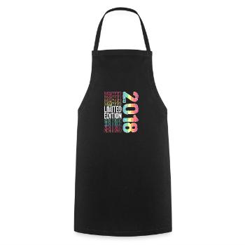 Limited Edition since 2018 Birthday Vintage 2018 - Cooking Apron - black - Front - AI Model Male 185 dark (185cm)