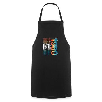 Edition limitée depuis 1980 Anniversaire Millésime 1980 - Tablier de cuisine - noir - Devant - AI Model Male 185 dark (185cm)