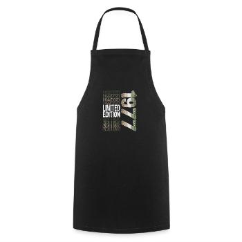 Limited Edition Since 1977 Birthday Vintage 1977 - Cooking Apron - black - Front - AI Model Male 185 dark (185cm)