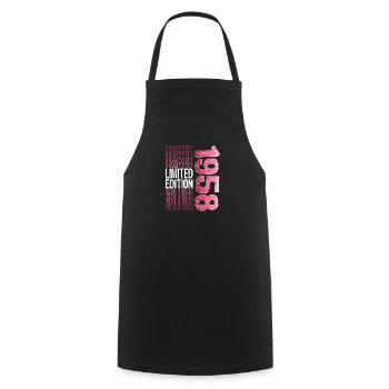 Limited Edition Since 1958 Birthday Vintage 1958 - Cooking Apron - black - Front - AI Model Male 185 dark (185cm)