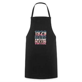 Limited Edition Since 1929 Birthday Vintage 1929 - Cooking Apron - black - Front - AI Model Male 185 dark (185cm)