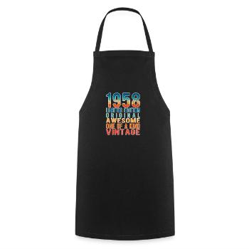 Limited Edition Since 1958 Birthday Vintage 1958 - Cooking Apron - black - Front - AI Model Male 185 dark (185cm)