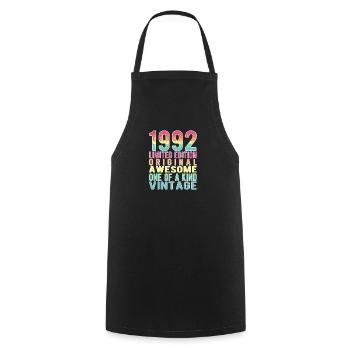 Edition Limitée Depuis 1992 Anniversaire Millésime 1992 - Tablier de cuisine - noir - Devant - AI Model Male 185 dark (185cm)