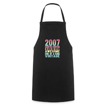 Limited Edition Since 2007 Birthday Vintage 2007 - Cooking Apron - black - Front - AI Model Male 185 dark (185cm)