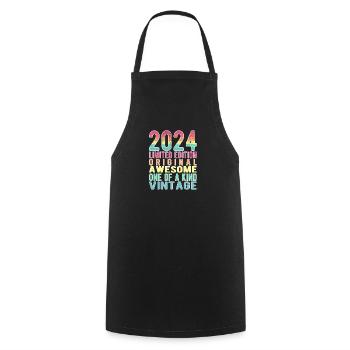 Edition limitée depuis 2024 Anniversaire Millésime 2024 - Tablier de cuisine - noir - Devant - AI Model Male 185 dark (185cm)