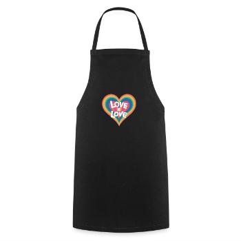 Pride Month - Love is Love - LGBTQ+ Community - Cooking Apron - black - Front - AI Model Male 185 dark (185cm)