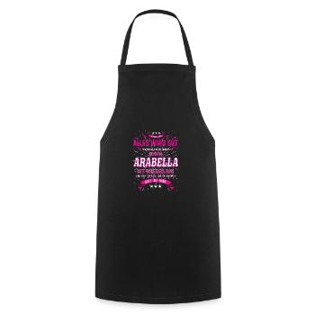 Tout va bien se passer, car Arabella est là - Tablier de cuisine - noir - Devant - AI Model Male 185 dark (185cm)