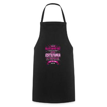 Everything's going to be alright because Estefania Is Here Outfit - Cooking Apron - black - Front - AI Model Male 185 dark (185cm)