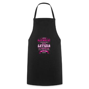 Everything's going to be alright, because Letizia Is there Outfit - Cooking Apron - black - Front - AI Model Male 185 dark (185cm)