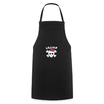 Pirate Lillian Design pour les filles et les femmes - Tablier de cuisine - noir - Devant - AI Model Male 185 dark (185cm)