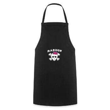 Pirate Madison Design pour les filles et les femmes - Tablier de cuisine - noir - Devant - AI Model Male 185 dark (185cm)