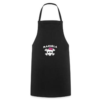 Pirate Manuela Design for Girls and Women - Cooking Apron - black - Front - AI Model Male 185 dark (185cm)