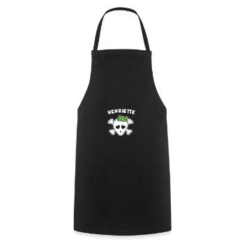 Pirate Henriette Design pour filles et femmes - Tablier de cuisine - noir - Devant - AI Model Male 185 dark (185cm)