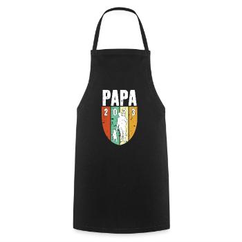 DAD SINCE 2023Expectant DAD 1 CHILD - Cooking Apron - black - Front - AI Model Male 185 dark (185cm)