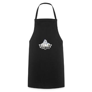 Zermatt Alpes suisses - Tablier de cuisine - noir - Devant - AI Model Male 185 dark (185cm)
