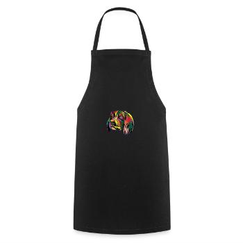 Rainbow Dog - Premium Design - Cooking Apron - black - Front - AI Model Male 185 dark (185cm)