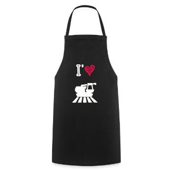 I love harvesters - Cooking Apron - black - Front - AI Model Male 185 dark (185cm)