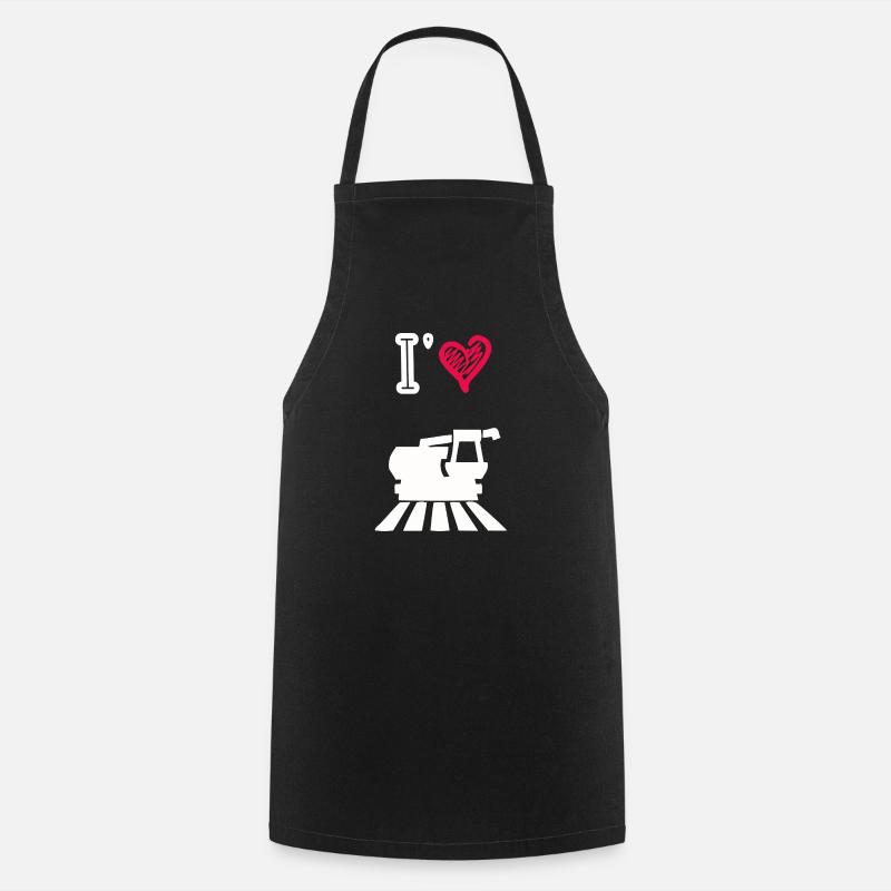 J’aime les moissonneuse - Tablier de cuisine - noir
