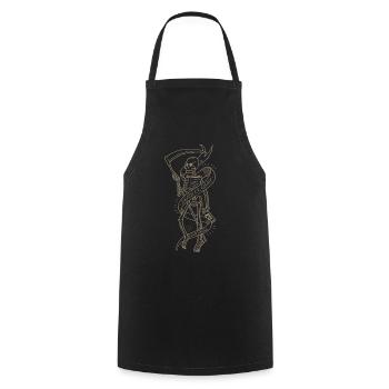 Old Skull gold - Cooking Apron - black - Front - AI Model Male 185 dark (185cm)