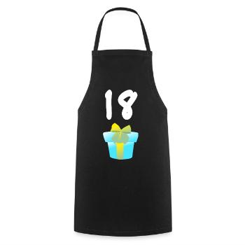 tolle tees, 18 Geschenkschachtel rund - Kochschürze - Schwarz - Vorne - AI Model Male 185 dark (185cm)