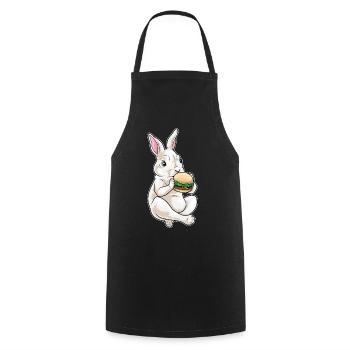 Bunny Cheeseburger - Cooking Apron - black - Front - AI Model Male 185 dark (185cm)