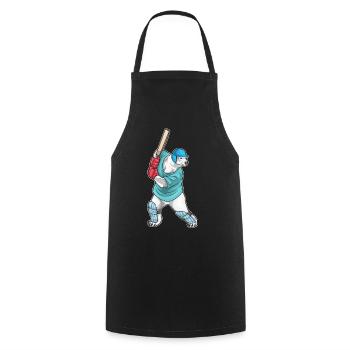 Eisbär Cricket Cricketschläger - Kochschürze - Schwarz - Vorne - AI Model Male 185 dark (185cm)