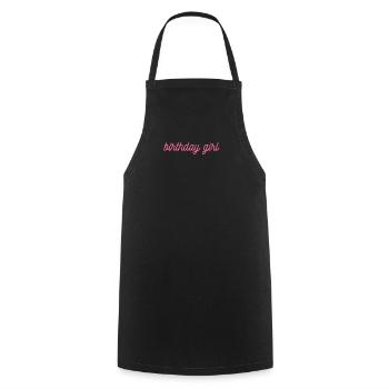 Birthday Girl in Pink Font - Girlie & Feminine - Cooking Apron - black - Front - AI Model Male 185 dark (185cm)