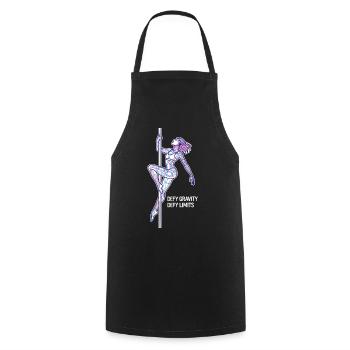 Art en ligne de pole dance – Cadeau de la femme forte - Tablier de cuisine - noir - Devant - AI Model Male 185 dark (185cm)